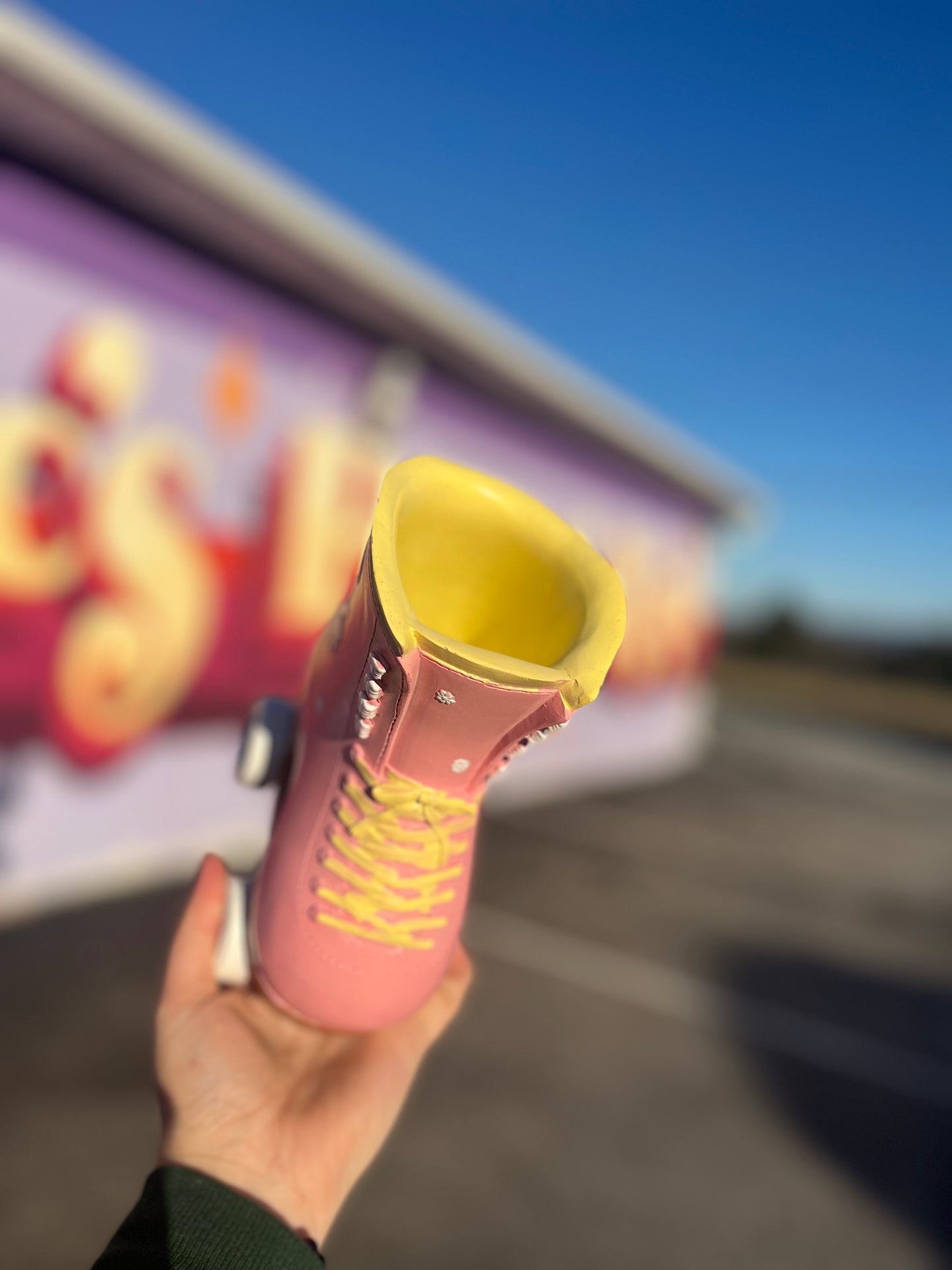 Novelty Roller Skate Vase - California Pink