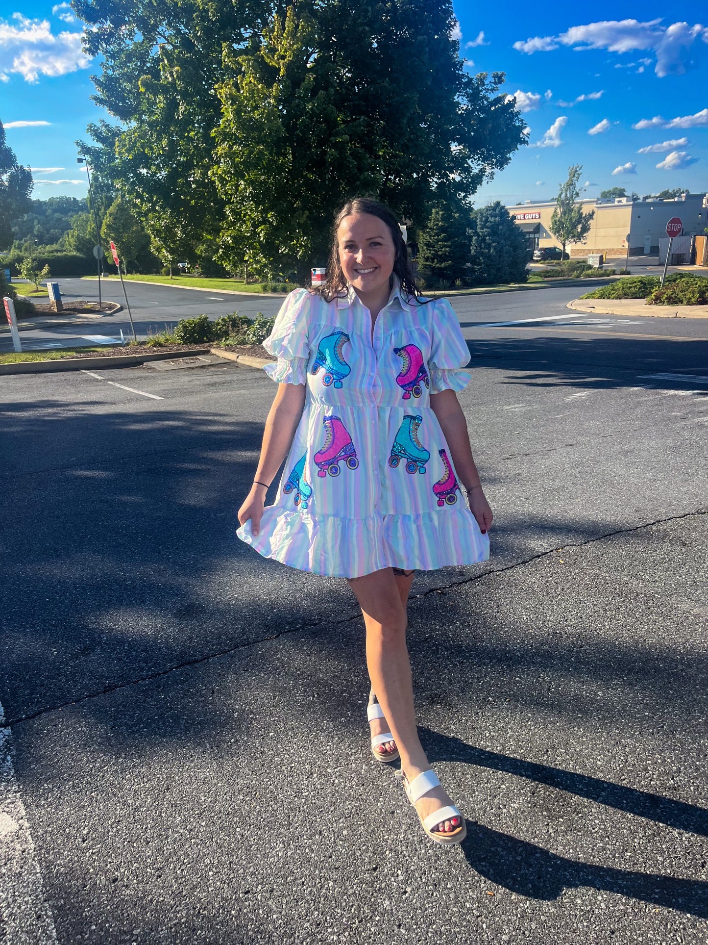 Rainbow Sparkle Roller Skate Dress | Sequin Skate Party Outfit