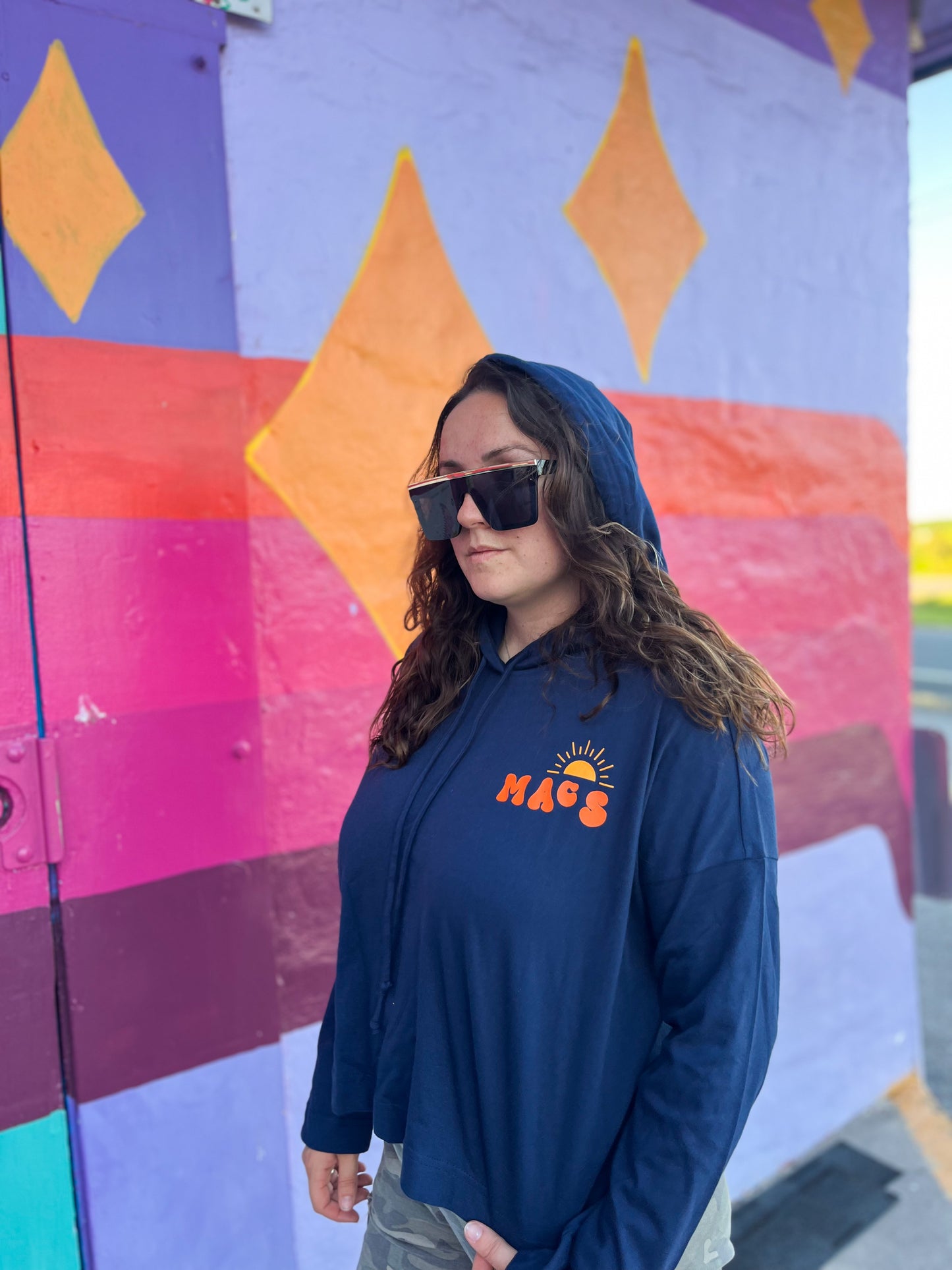 CROPPED HOODIE (NAVY/SUN) MAKE AMERICA SKATE AGAIN