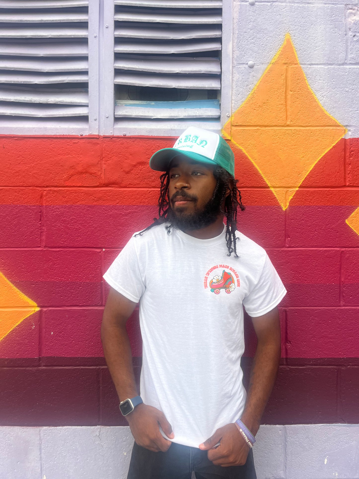 Urban Uprising + Macs Roller Rink Collab | White T-Shirt Unisex