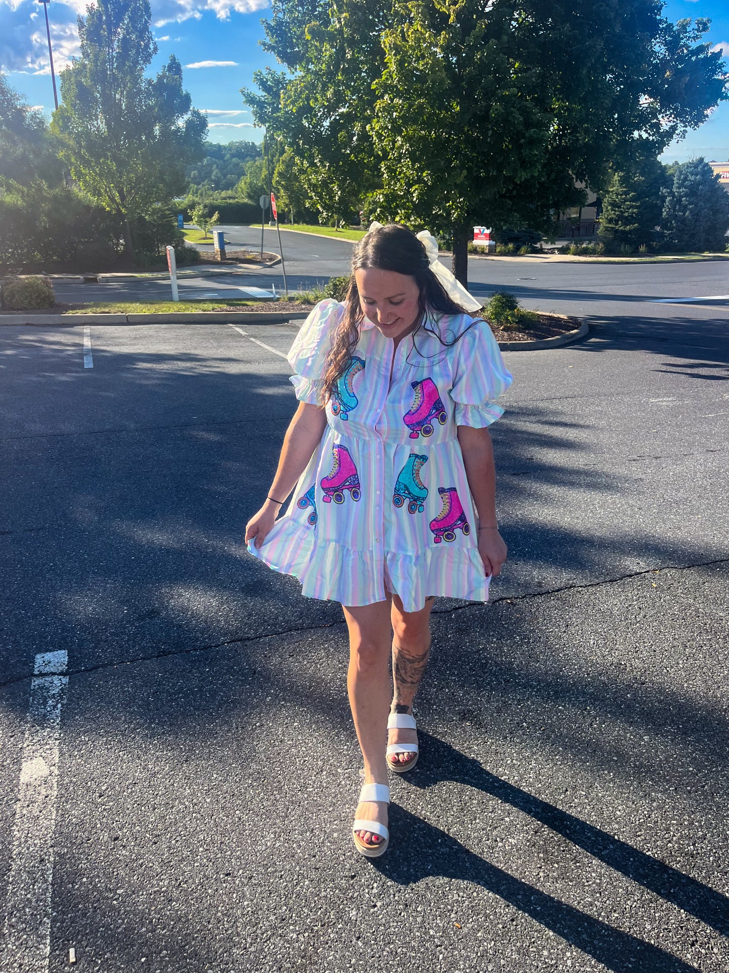 Rainbow Sparkle Roller Skate Dress | Sequin Skate Party Outfit