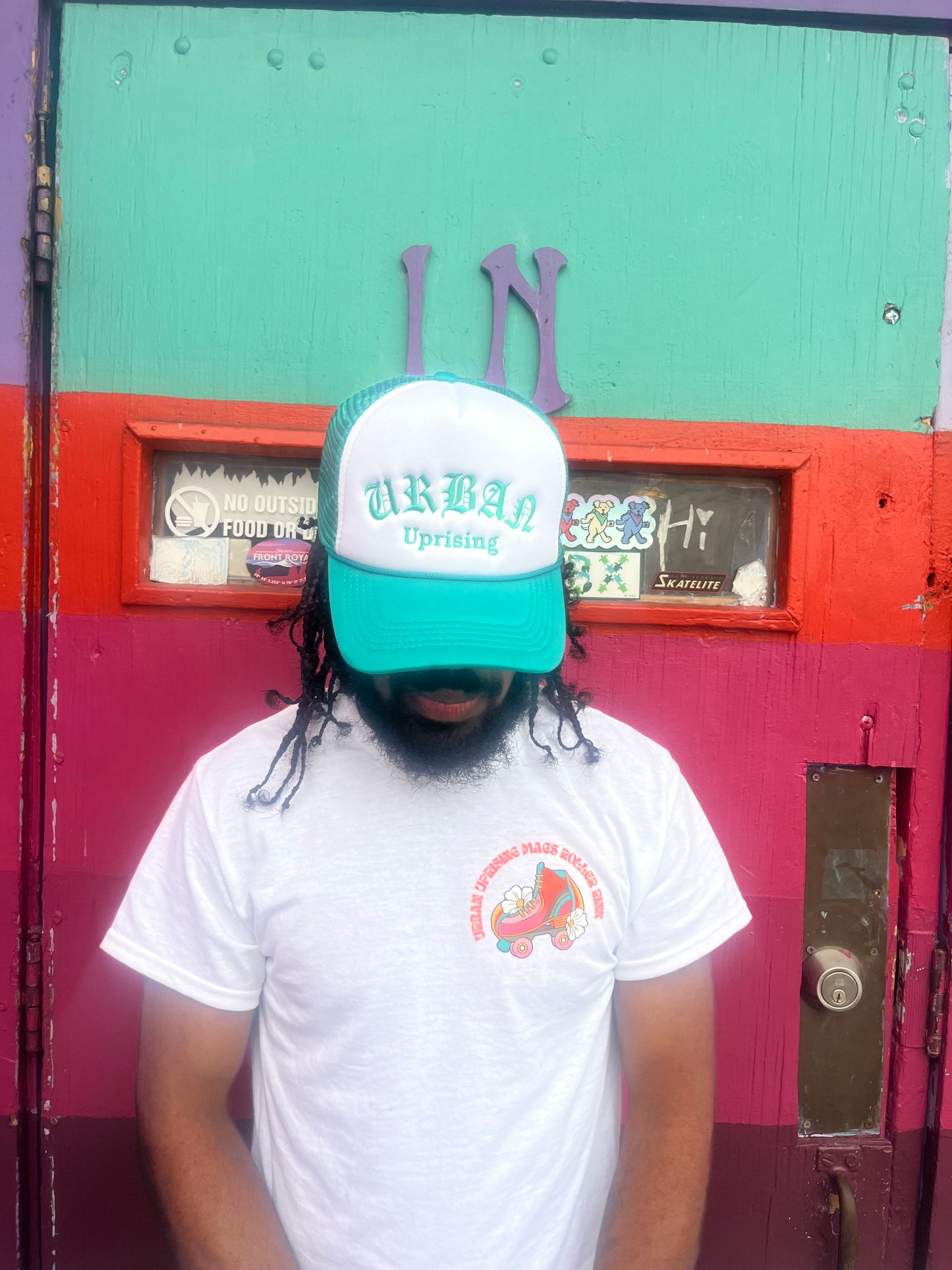 Urban Uprising + Macs Roller Rink Collab | White T-Shirt Unisex