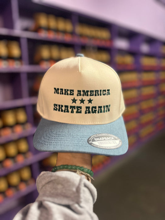 MAKE AMERICA SKATE AGAIN Denim Snapback