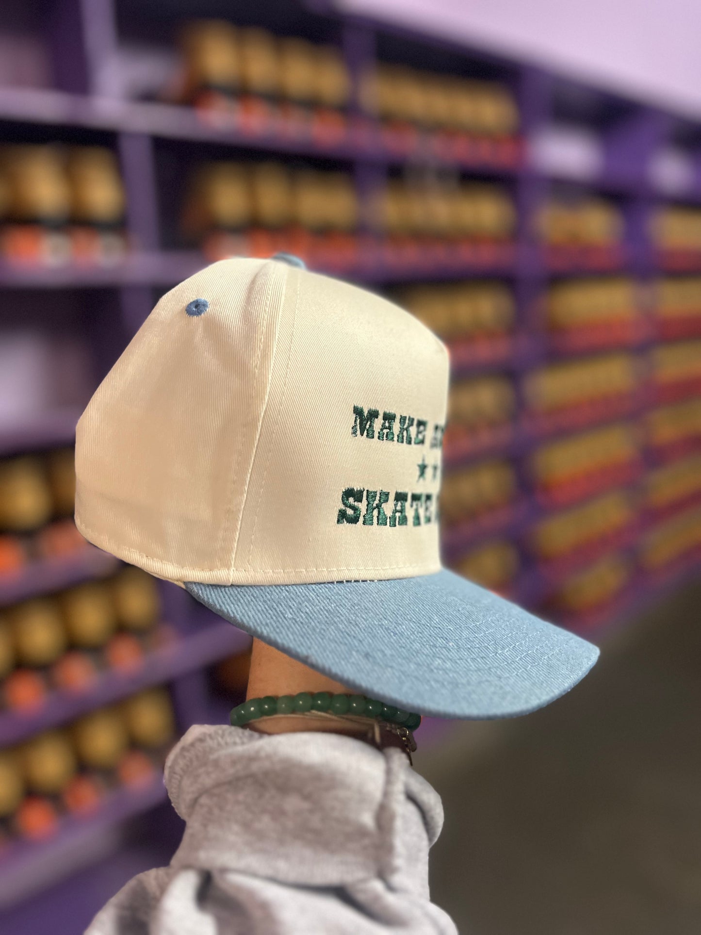 MAKE AMERICA SKATE AGAIN Denim Snapback